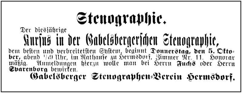 1905-10-05 Hdf Gabelsberger Stenograhie Verein